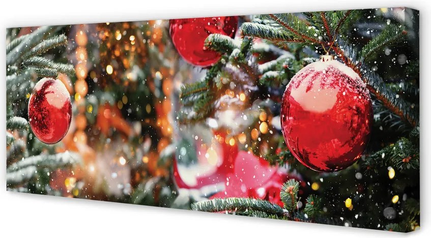Zdjęcie na płótnie Śnieg, Bombki i Choinki