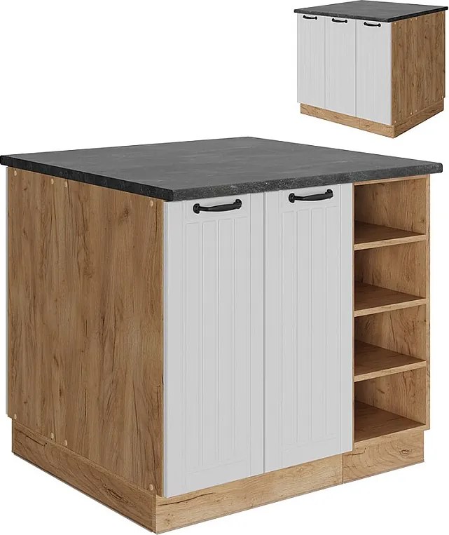 Wyspa kuchenna biały domek wiejski 90x60x82 fame-line