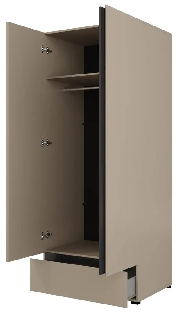 Szafa dwudrzwiowa CROSS 2D1S 89cm congo/czarna z drążkiem HELVETIA