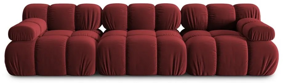 Czerwona aksamitna sofa 282 cm Bellis – Micadoni Home