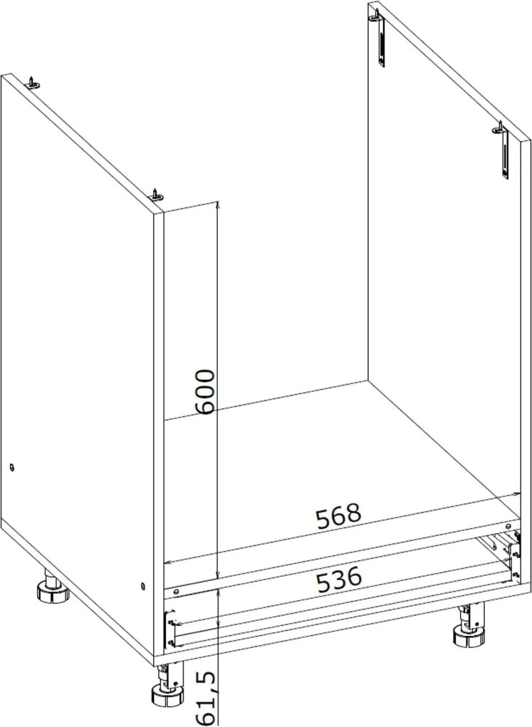 Kuchenna szafka pod zabudowę piekarnika modułowa BELLA DP-60/82 antracyt mat