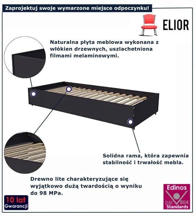 Modułowa szuflada ze stelażem pod łóżko antracyt M0-L58