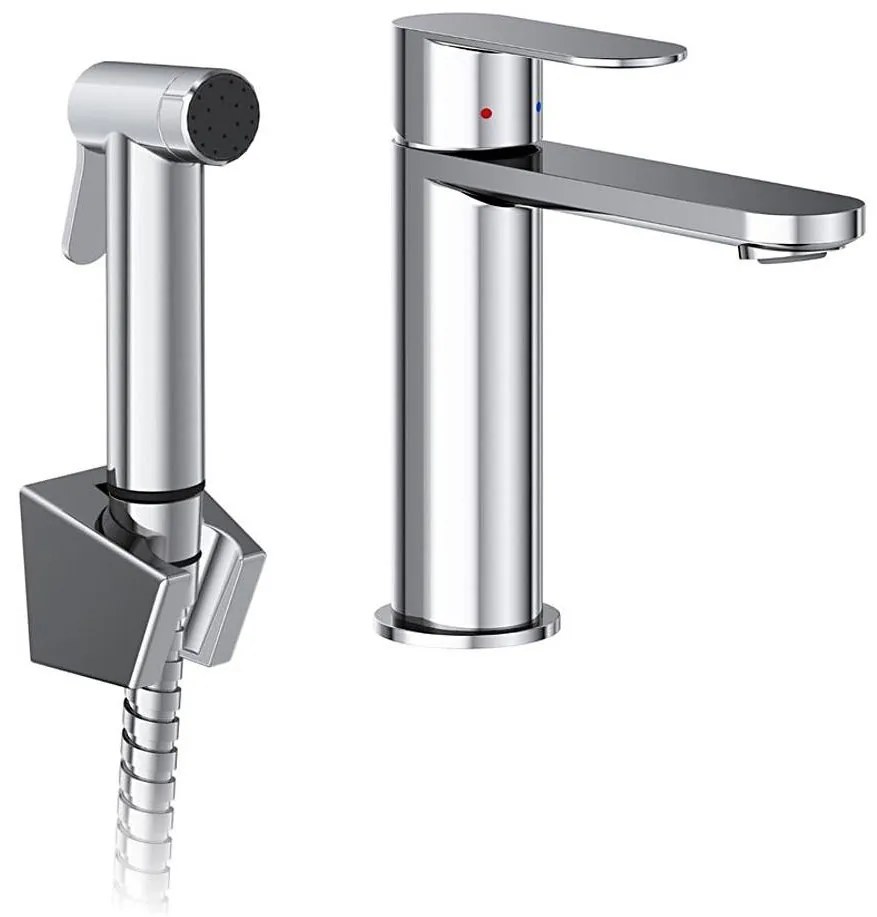 Ravak X070450 - bateria umywalkowa z bidetową słuchawką CHROME, błyszczący chrom