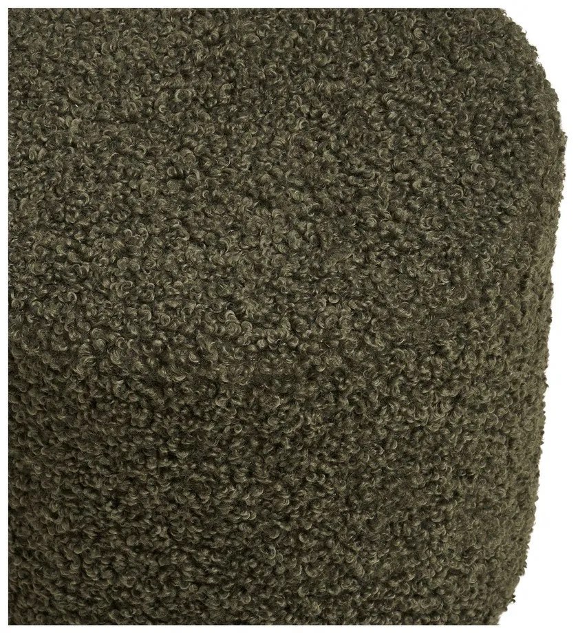 Zielony puf z materiału bouclé Ejby – House Nordic