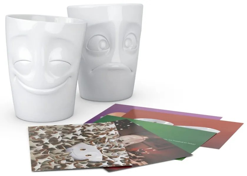 Zestaw 2 białych kubków z porcelany 58products