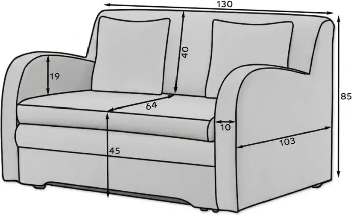 Rozkładana sofa dwuosobowa ARIO NUBE, ciemnoniebieska