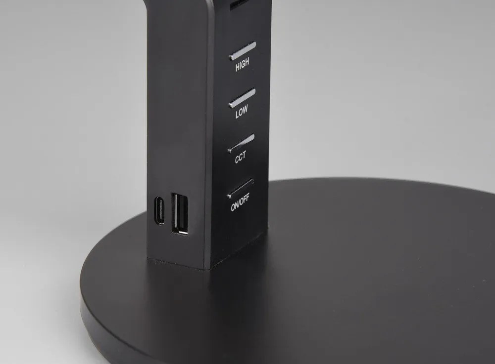 Lampa stołowa LED ze ściemniaczem w kolorze matowej czerni (wysokość 40 cm) Ava – Trio