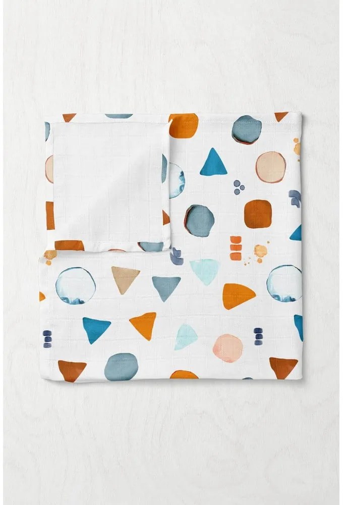 Biały koc dziecięcy muślinowy 75x100 cm Geo – Mijolnir