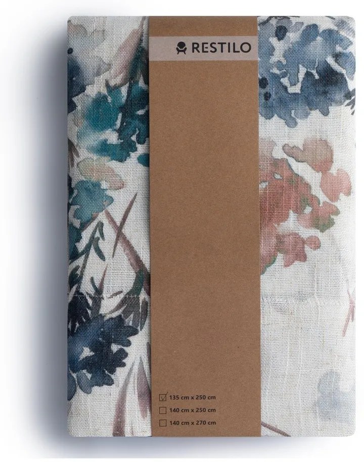 Jasnoniebieska/kremowa zasłona 135x250 cm Flosi – Restilo