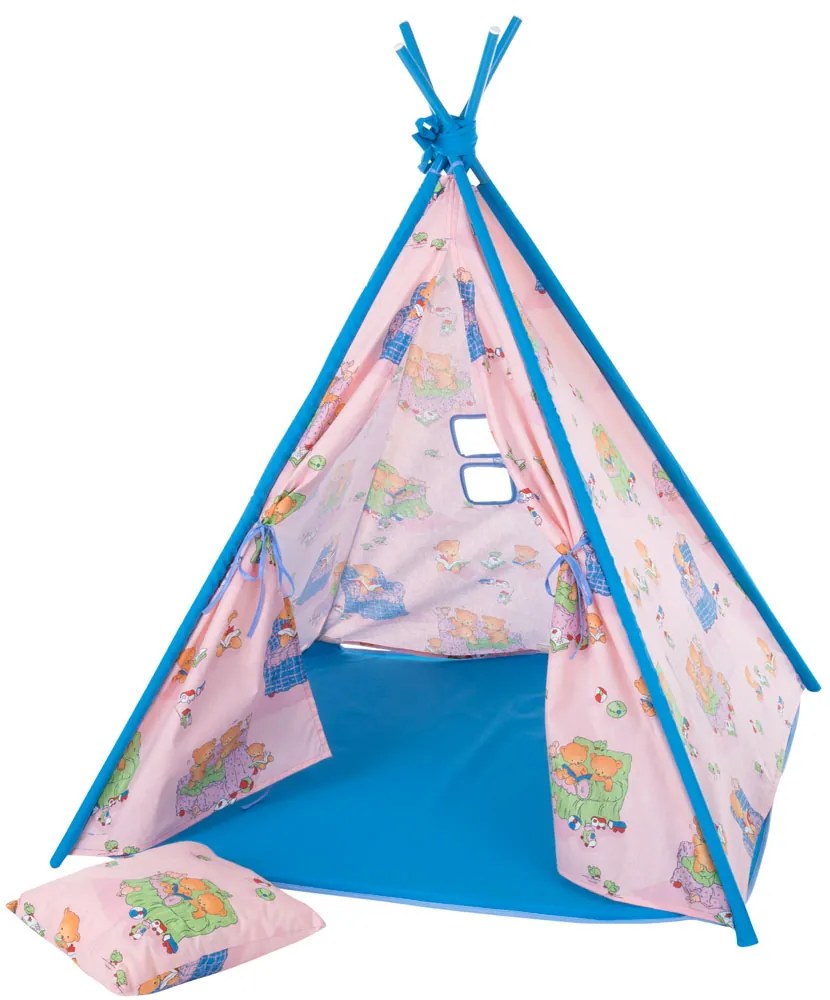 Namiot Tipi z poduszką i matą Misie L069-11BW 104 x 104 x 124 cm PATIO