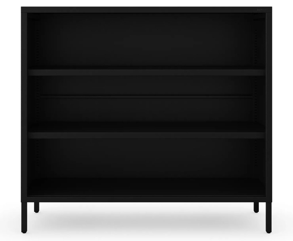 Niski regał metalowy czarny Modern LUCA 1000 x 900 x 350 mm