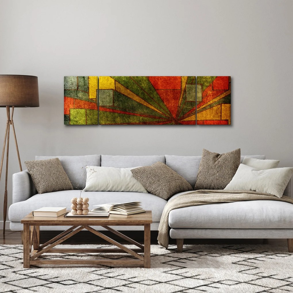 Obraz abstrakcji geometrycznej (170x50 cm)