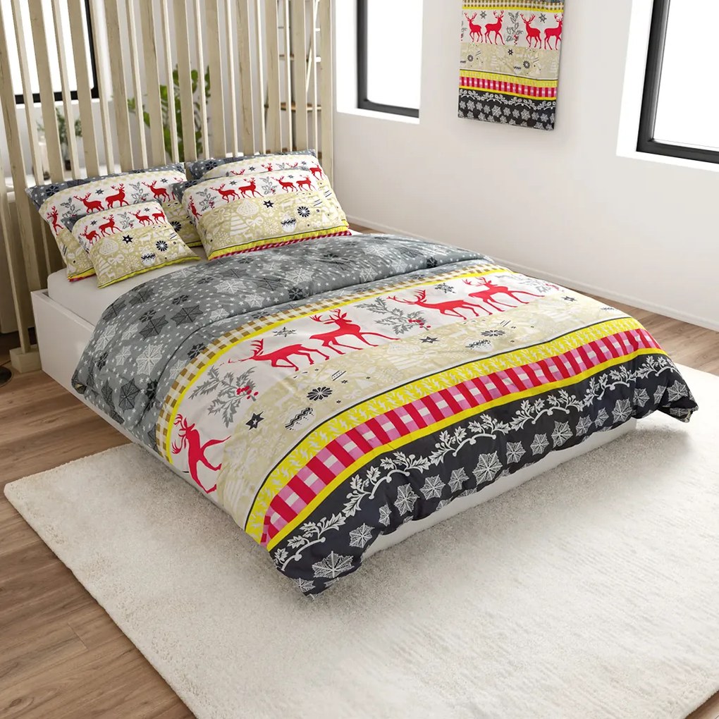 PrzytulneMieszkanie.pl PrzytulneMieszkanie.pl Flanelowa pościel CHRISTMAS TIME kolorowa Rozmiar pościeli: 70 x 90 cm | 140 x 220 cm