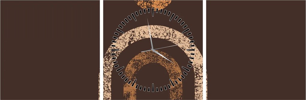 Obraz - Pomarańczowe łuki N⁰1 (z zegarem) (90x30 cm)