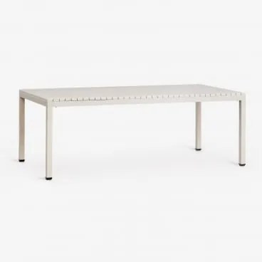 Prostokątny Stół Ogrodowy 210x100 Cm Z Aluminium Marti Kremowa Tapioca - Sklum