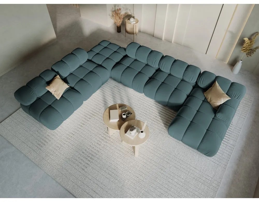 Morska aksamitna sofa 379 cm Bellis – Micadoni Home