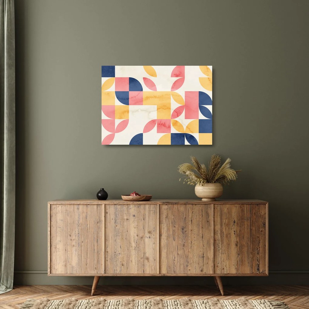 Obraz na szkle - Abstrakcja z wzorami retro (70x50 cm)