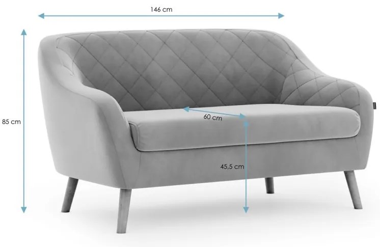 Beżowa 2-osobowa sofa CORANTI VELVET
