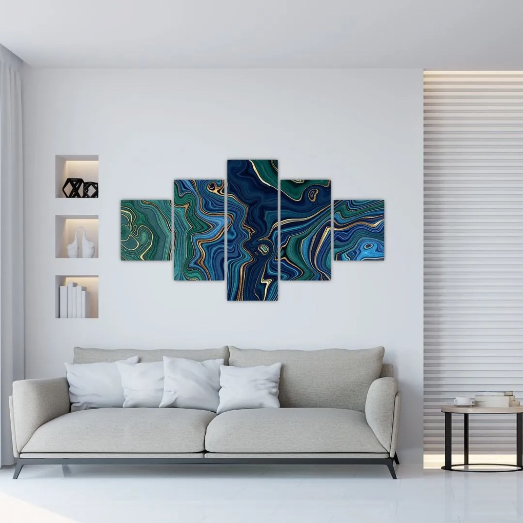 Obraz - Zielono - niebieski marmur (125x70 cm)
