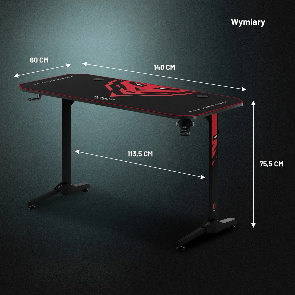 Biurko gamingowe 140 cm Diablo X-Mate 1400
