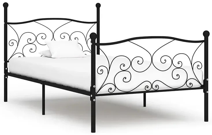 Czarne metalowe łóżko rustykalne 90x200 cm N2-N63