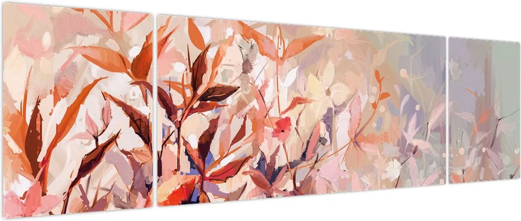 Obraz - Malowanie pastelami jesieni (170x50 cm)