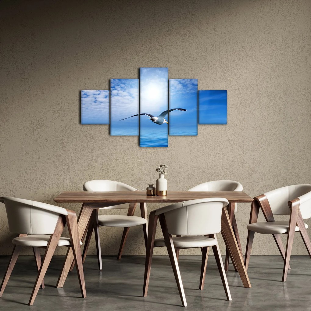 Obraz - Mewa nad morzem (125x70 cm)