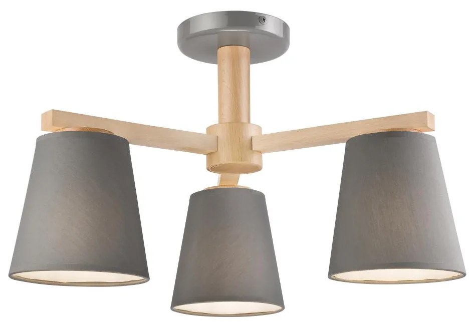żyrandol natynkowy ELLIE 3xE27/60W/230V szary/buk