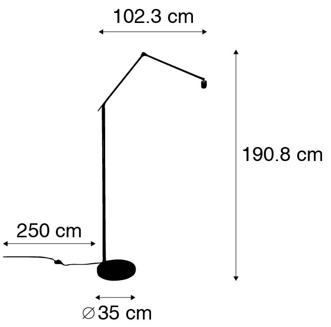 Nowoczesna lampa podłogowa czarna regulowana - Editor