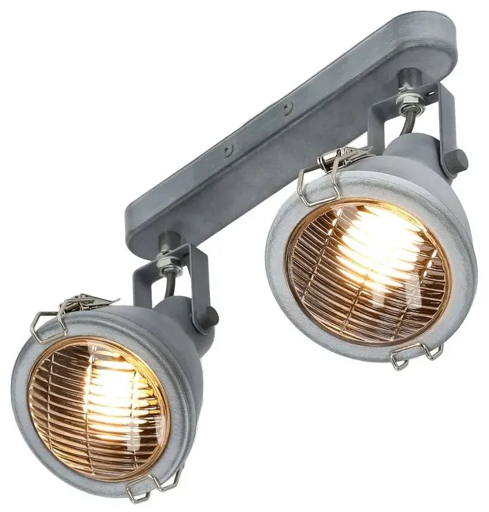 Szara lampa sufitowa dwa reflektory na listwie - V095-Oleander