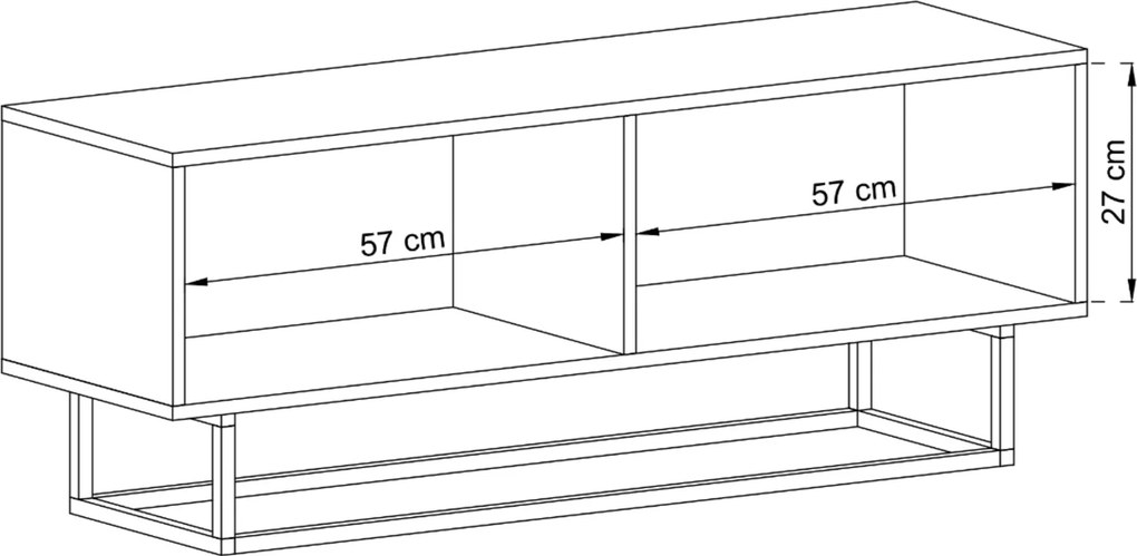 Dwudrzwiowa szafka RTV na płozach Enjoy 120 cm, kolor kaszmir mat