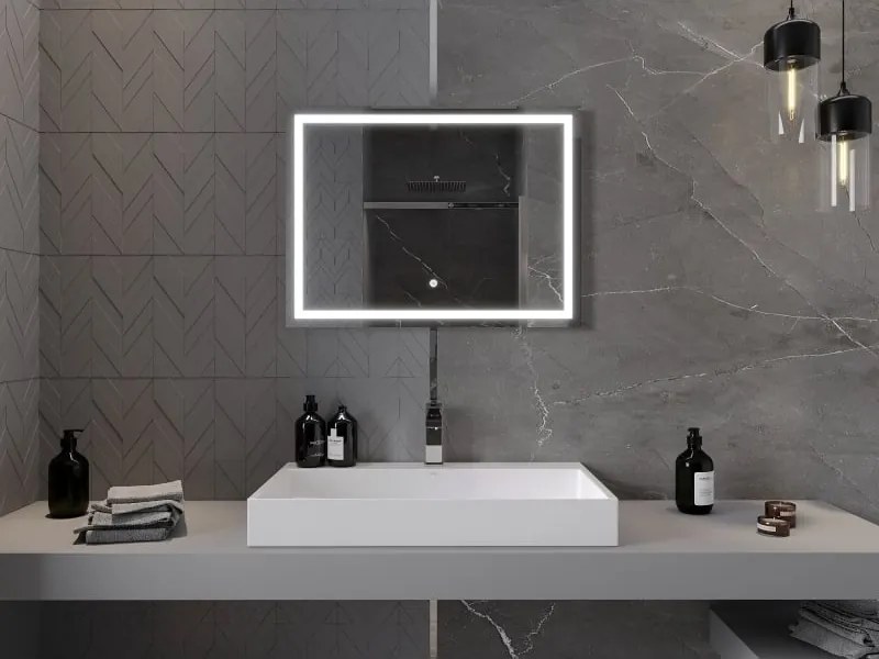 Mexen Miko lustro łazienkowe podświetlane 80 x 60 cm, LED 6000K, antypara - 9819-080-060-611-00