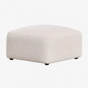 Pufa Tapicerowana Bastian Gruba Biała Szenila - Sklum