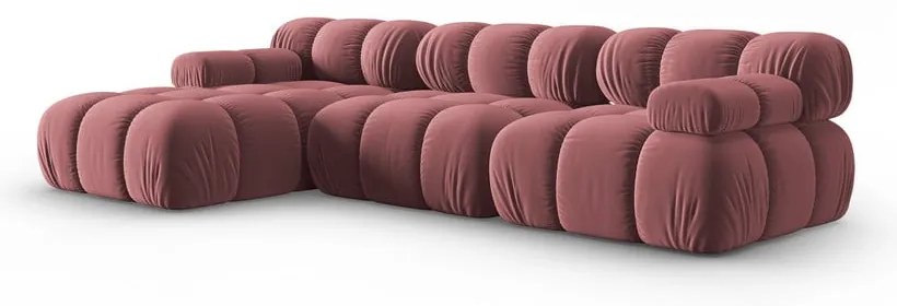 Różowa aksamitna sofa 285 cm Bellis – Micadoni Home