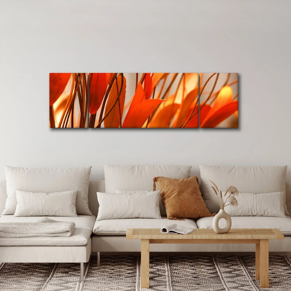 Obraz płatków kwiatów (170x50 cm)