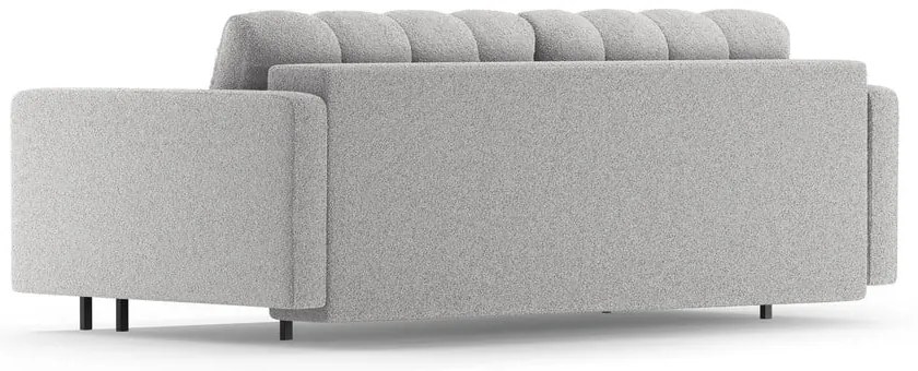 Jasnoszara rozkładana sofa ze schowkiem z materiału bouclé 222 cm Bali – Cosmopolitan Design