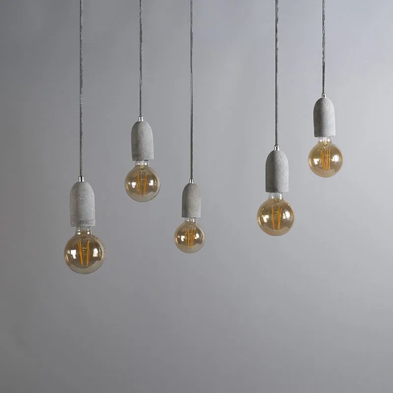 Industrialna lampa wisząca szara betonowa - Cava 5