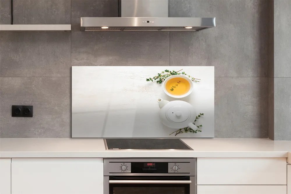 Szklany Panel Dzbanek Świeżej Herbaty