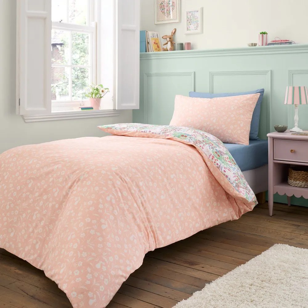 Bawełniana pościel dziecięca dwuosobowa 3-częściowa 200x200 cm Meadow Bunnies – Belle &amp; Boo