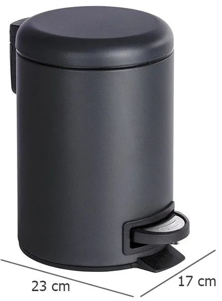 Kosz łazienkowy LEMAN MATT, pojemnik na śmieci, 3 l, WENKO