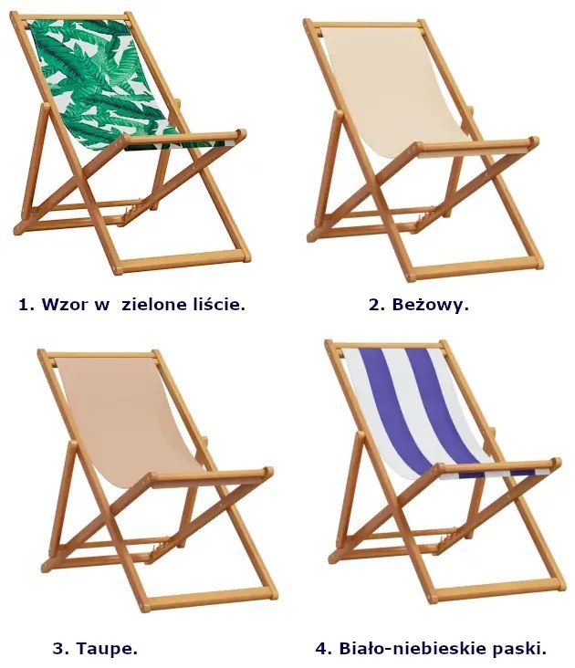 Składany leżak na plażę w kolorze beżowym- Gladiola