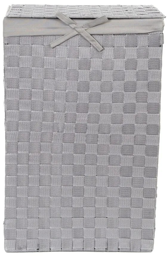 Szary kosz na pranie z pokrywką Compactor Laundry Basket Linen, wys. 60 cm