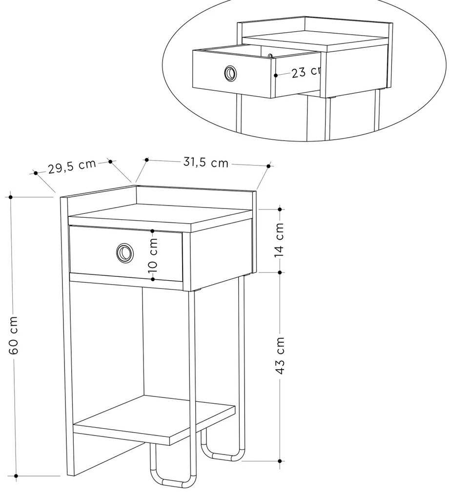 Stolik nocny Sirius Left Oak 2
