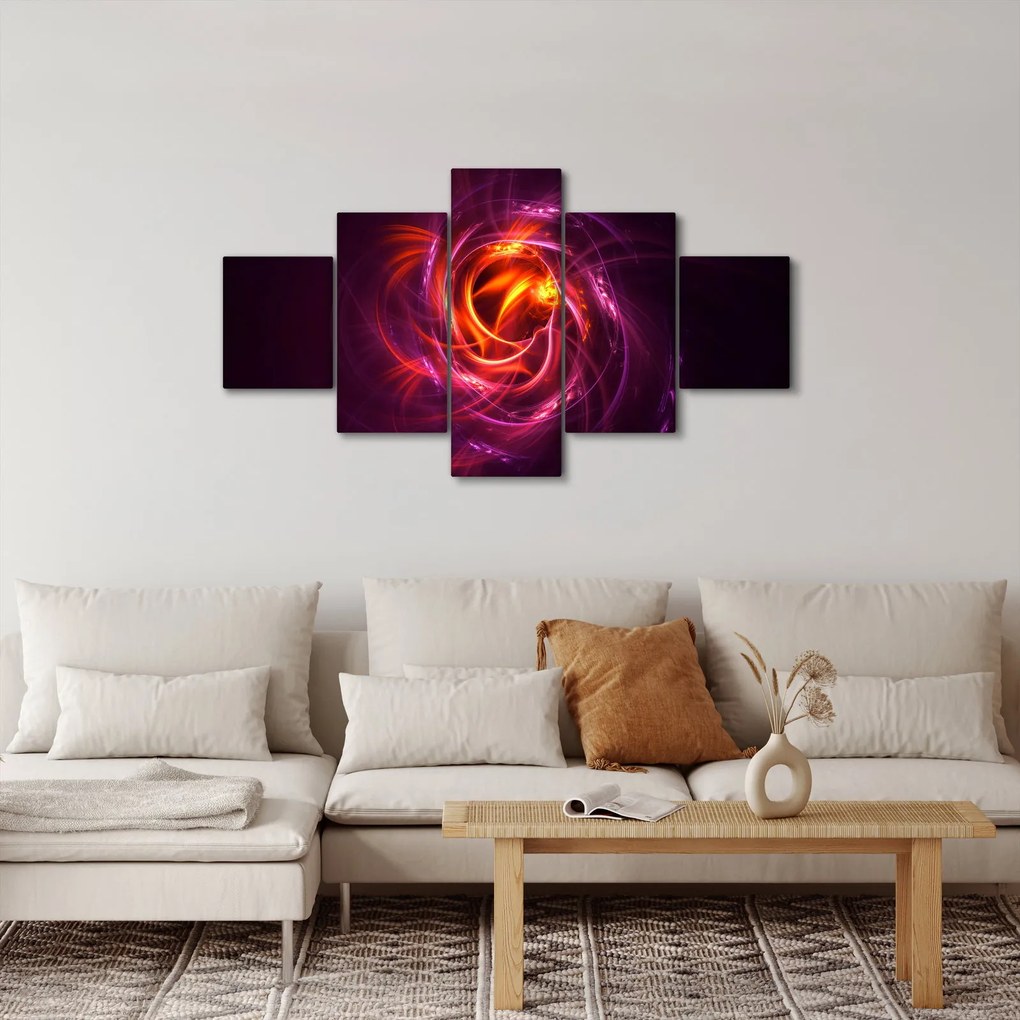 Obraz świecącej nowoczesnej abstrakcji (125x70 cm)