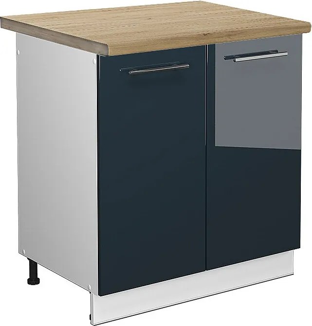 Szafka pod zlew ciemnoniebieski wysoki połysk 80x60x82 fame-line