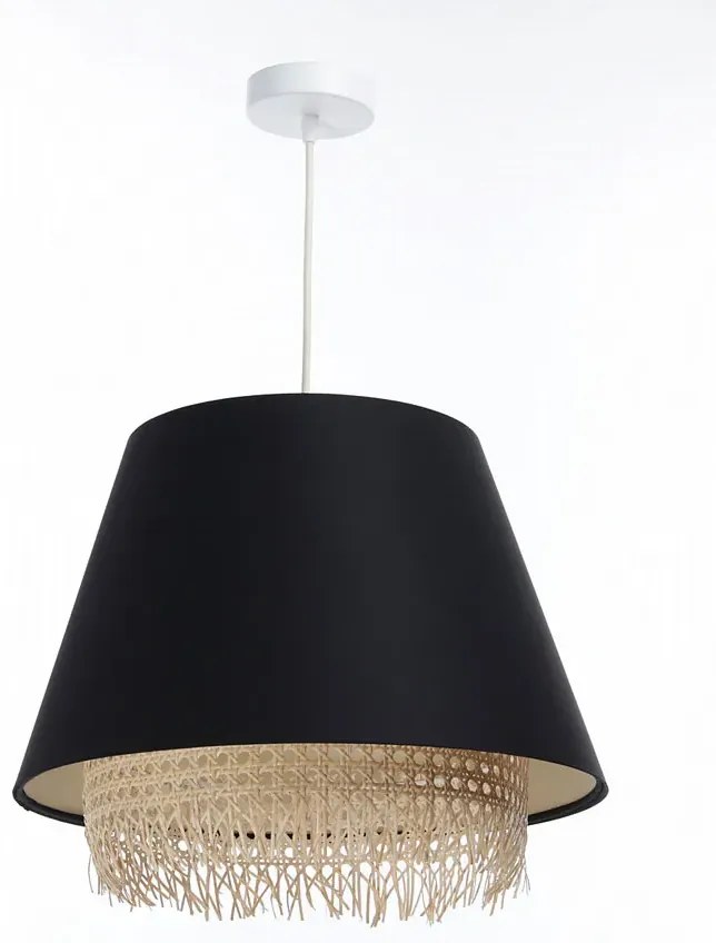Czarna lampa wisząca boho nad stół - A345 D1-H35