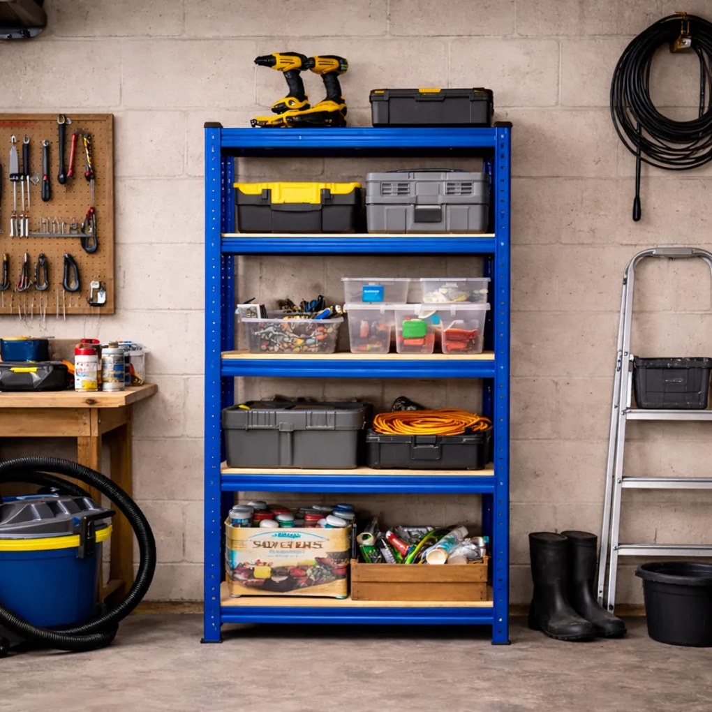 Regał o dużej nośności HEAVY, maks. 875kg, 90x40x180cm, niebieska Monzana