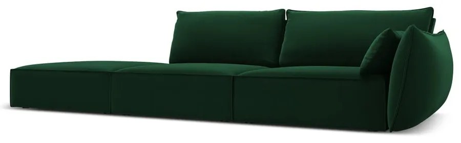 Ciemnozielona aksamitna sofa prawostronna 264 cm Vanda – Mazzini Sofas