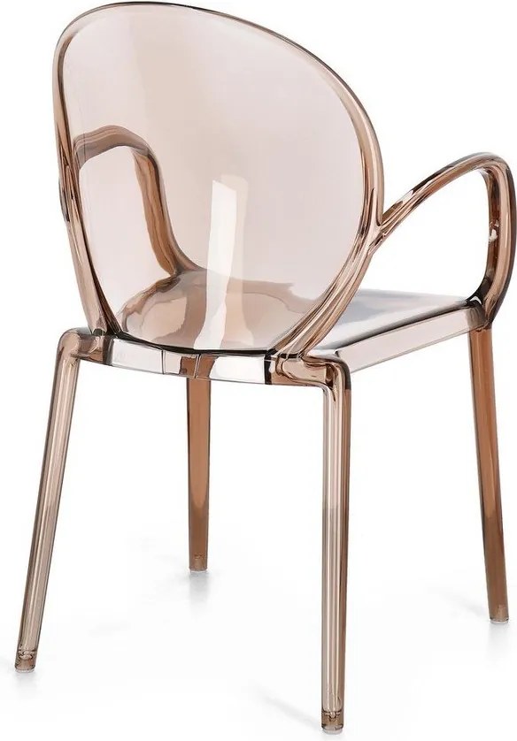 Jasnobrązowe plastikowe krzesło ogrodowe Camilla – Bizzotto