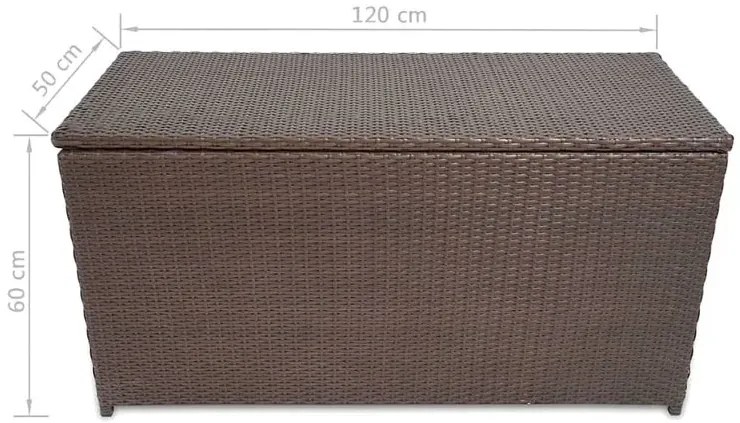 Brązowa prostokątna skrzynia ogrodowa z rattanu K2-H69